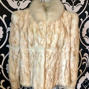FUR COAT, Authentic Natural Rabbit Fur, Vintage